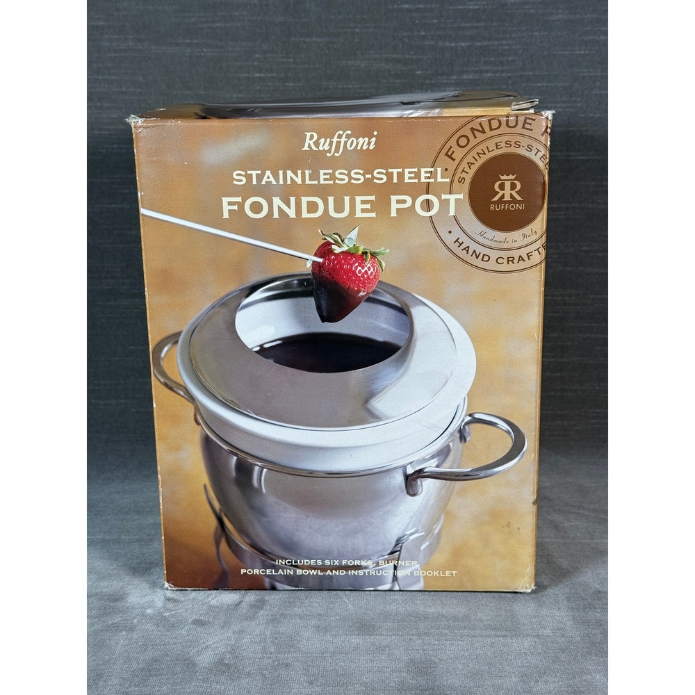 Ruffoni Stainless Steel Fondue Pot Set 18/10 Italy Williams-Sonoma Exclusive